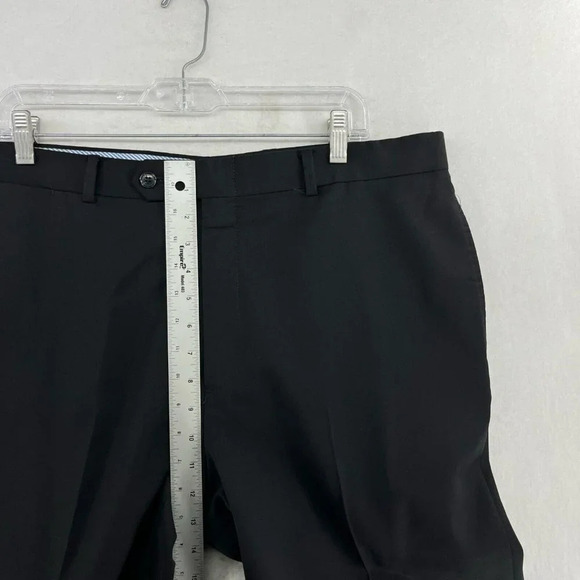 Tommy Hilfiger Men's Pants Sz 36x30 Black Classic Straight Leg Pure Wool Trouser - Picture 4 of 11